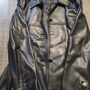 Andrew Marc New York Black Leather Jacket Vintage Moto Style